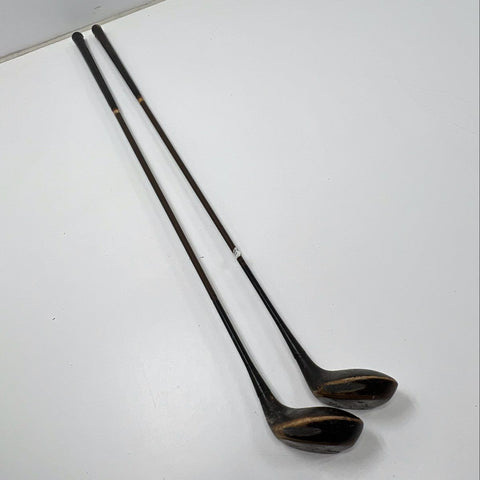 Vintage 1930s Helen Hicks Autograph H.A. Model Brassie & Spoon Golf Clubs