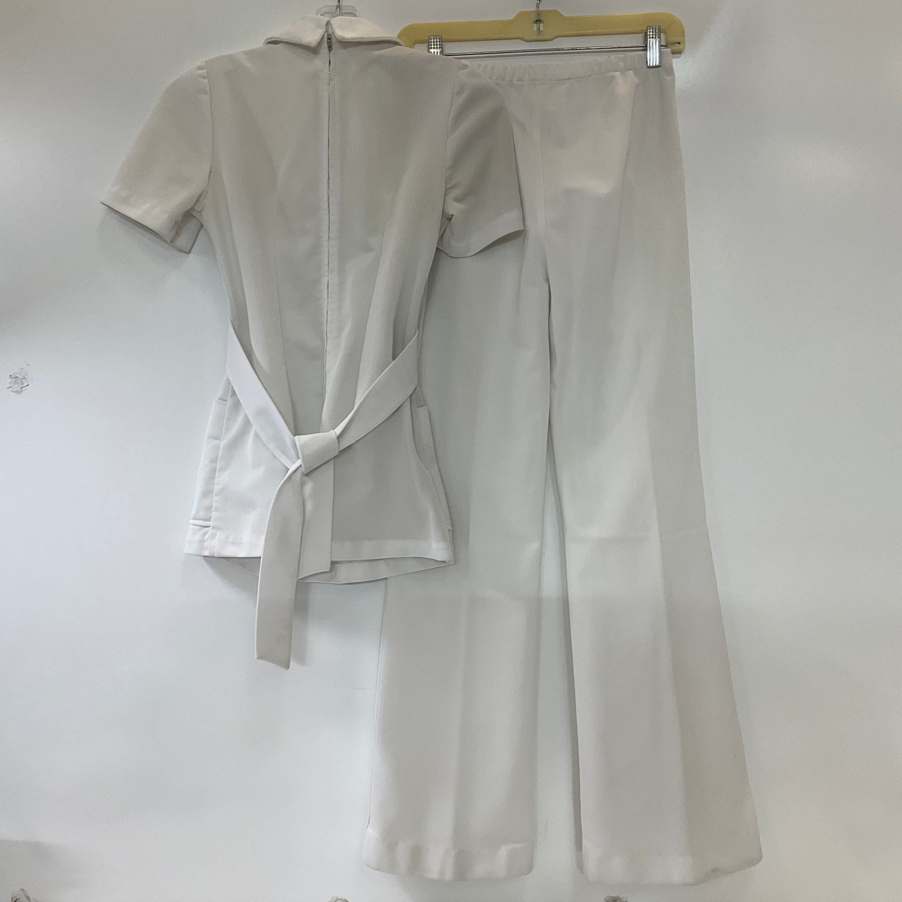 Vintage Wilkshire Women's White 2-Piece Nurse's Uniform Top & Slacks Size 5