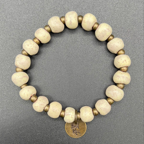 Bel Koz Women's Cashmere Clay Bead Necklace & Bracelet Set Artisan Made Haiti