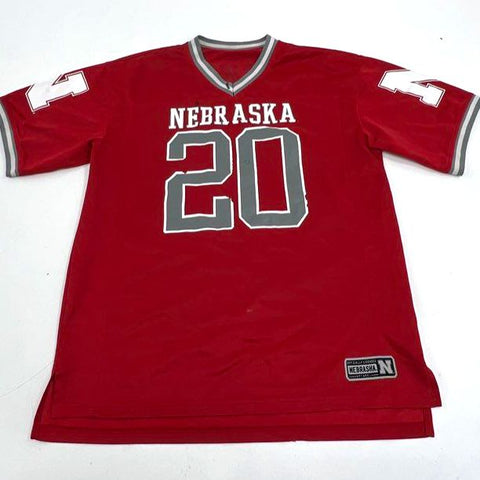 Nebraska Huskers Red Football Jersey #20 Graphic Shirt Men's Size L