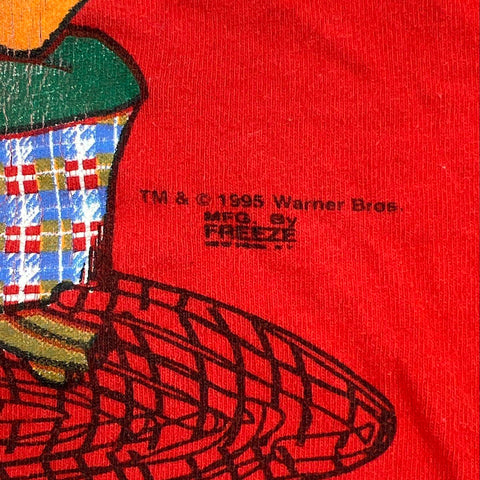 Vintage 1995 Looney Tunes Tweety Bird Christmas T-Shirt Warner Bros Freeze Sz XL