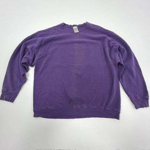 Vintage 90s Nike Embroidered Swoosh Crewneck Sweatshirt Made in USA Sz L