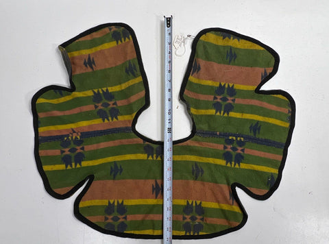 Vintage 50s Navajo Style Mini Shawl Green Geometric Trade Blanket Capelet 26x23