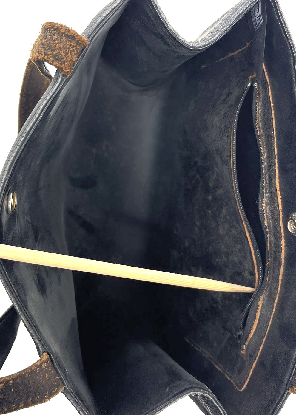 Vintage Harley Davidson Black Pebbled Leather Tote Shoulder Bag Purse Embossed