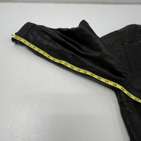 Vintage 90s Wilsons Leather Thinsulate Padded Field Jacket Black Sz XL