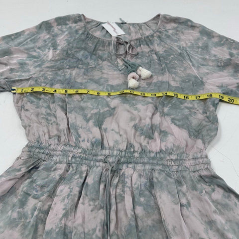 Young Fabulous & Broke Women's Junia Dress Green Gray Tie Dye Tassel Sz S NWT