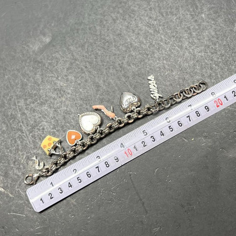 Guess Shoe Bag Charm Bracelet Heart Watch New Battery