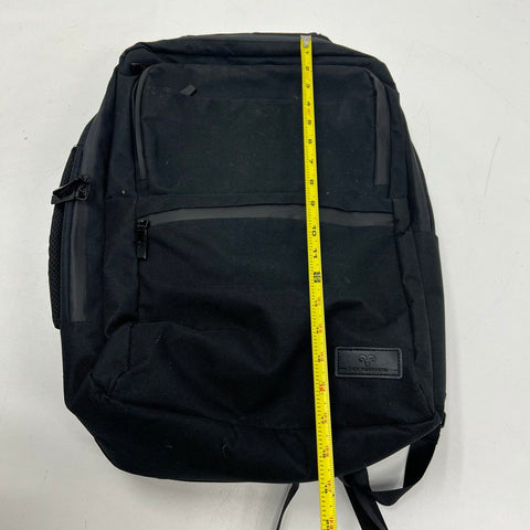 Jack Abrahams Black Canvas Laptop Travel Backpack Multi Pocket USB Port