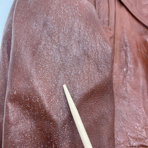 Vintage 70s Gittels Angel Skin Cabretta Leather Car Coat Jacket Sz 42