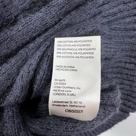 Free People Charcoal Gray Ribbed Texture Turtleneck Sweater Women's S