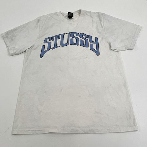 Stussy Spellout Logo Graphic T-Shirt Streetwear Skate White Sz M