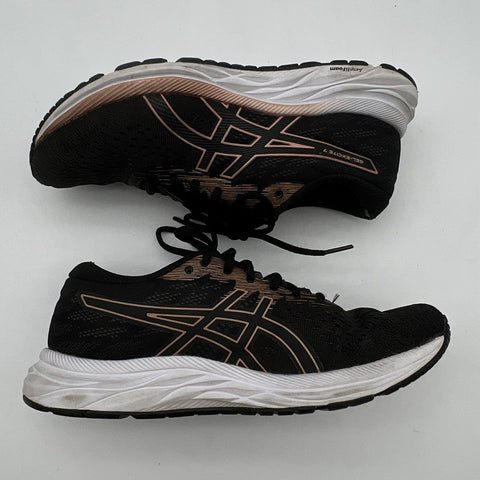 Asics Gel-Excite 7 Black Rose Gold Women's Running Shoes Size 8 Wide