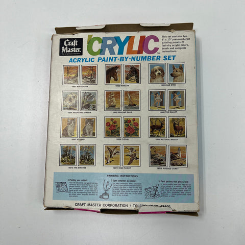 Vintage Craft Master 'Crylic Paint By Number Set Dogs Incomplete