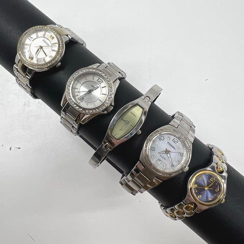 Fossil Ladies Stainless Steel & Two-Tone Watch Lot of 5