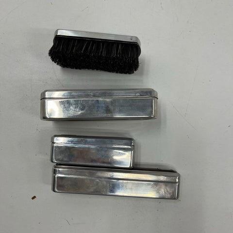 Vintage 1960s Mens Brown Leather Dopp Kit Travel Toiletry Grooming Set Case