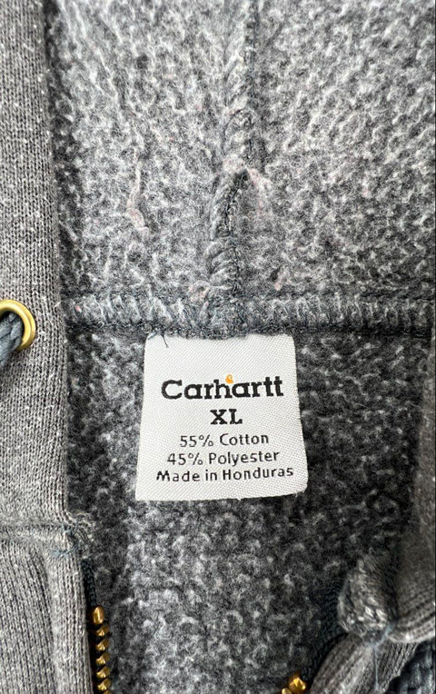 Lot of 2 Carhartt Hoodies Full Zip Pullover Grey Olive Workwear Sz XL