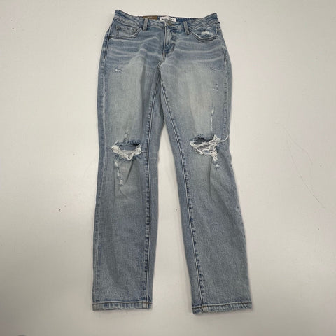 BKE Denim Charlie Light Wash Distressed Mid Rise Mom Jeans Women's 26 NWT
