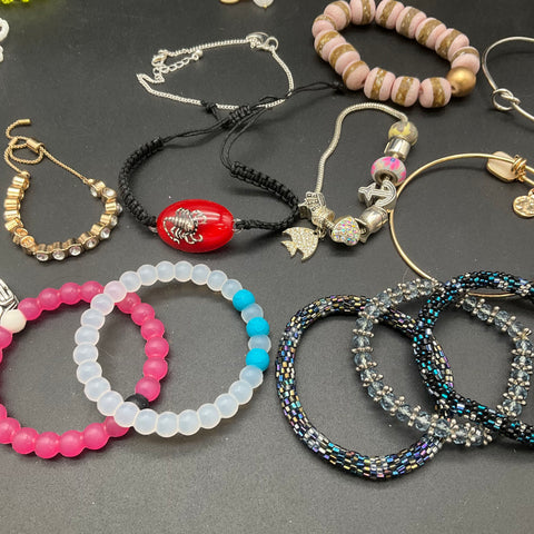 Costume Jewelry Bracelet Lot of 27 Beaded Cuff Bangle Macrame Byzantine Modern