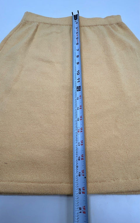 Vintage St. John Separates Women's Yellow Knit Straight Skirt Made in USA Sz 6
