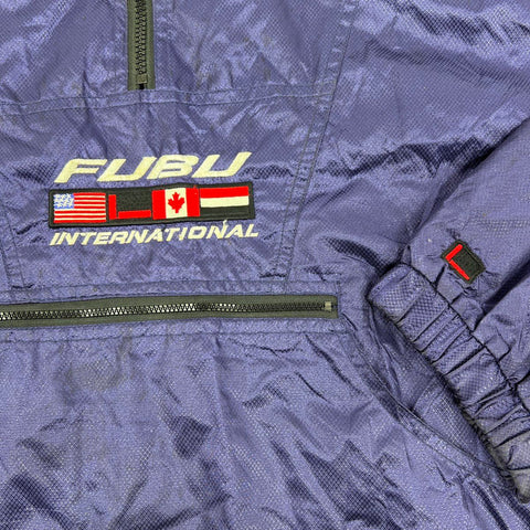 Vintage 90s FUBU International Ripstop Pullover Windbreaker Jacket Sz XL