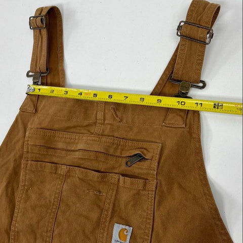 Carhartt Brown Washed Duck Loose Fit Bib Overalls Kids' Size XXL (20)