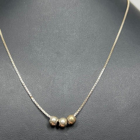925 Sterling Silver Beaded Necklace 3.63g
