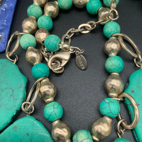 Fashion Jewelry Lot 9 Necklaces Boho Southwestern Faux Turquoise Shell Beaded