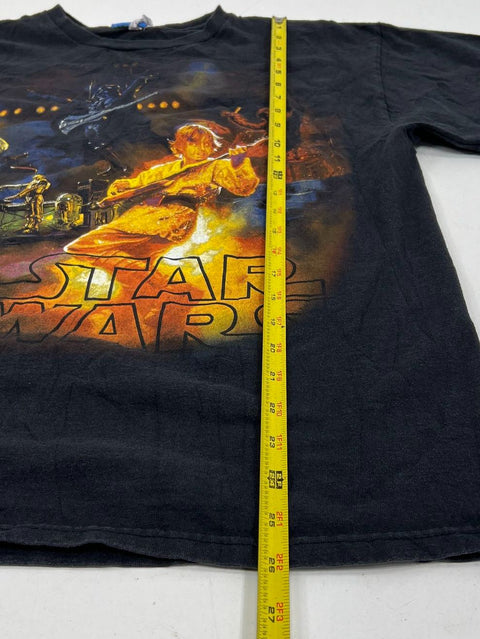Vintage 2000s Star Wars Rock On Graphic T-Shirt Lucasfilm Promo Sz L