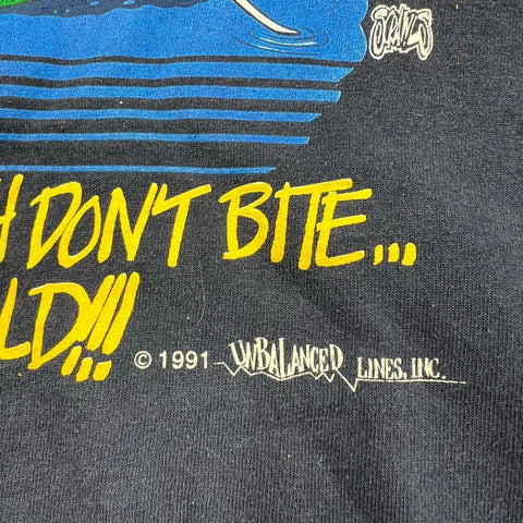 Vintage 1991 Funny Fishing Beer Rule T-Shirt Single Stitch Screen Stars Sz XXL