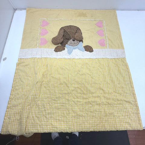 Vintage Childrens Quilted Blanket Lot Raggedy Ann Andy Puppy Applique Handmade
