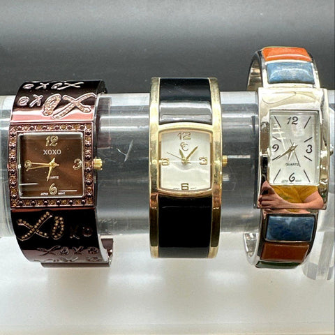 Fashion Jewelry Watch Lot of 6 XOXO Versales Geneva Sophie Cuff Bangle Link