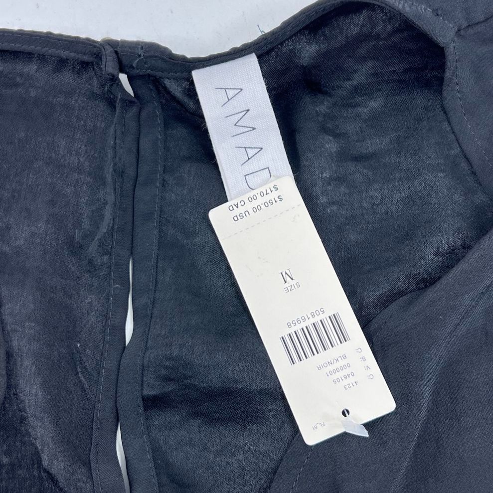 NWT Amadi Anthropologie Black Twist Front Wide Leg Jumpsuit Womens M