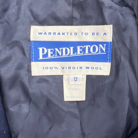 Lot of 2 Vintage 80s Pendleton Wool Double Breasted Overcoat USA Sz 10 & 12
