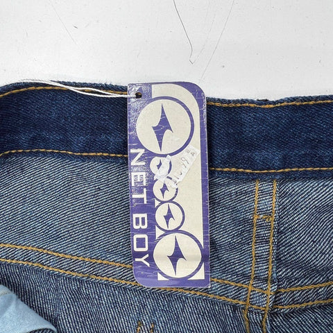 Net Boy Boys Vintage Y2K Wide Leg Dark Wash Denim Jeans Sz 12 NWT