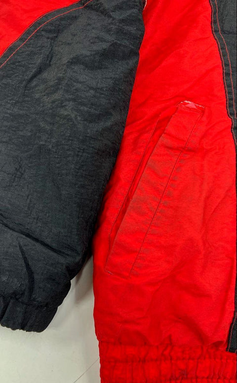 Vintage 90s Starter Nebraska Huskers NCAA Hooded Puffer Jacket Sz L