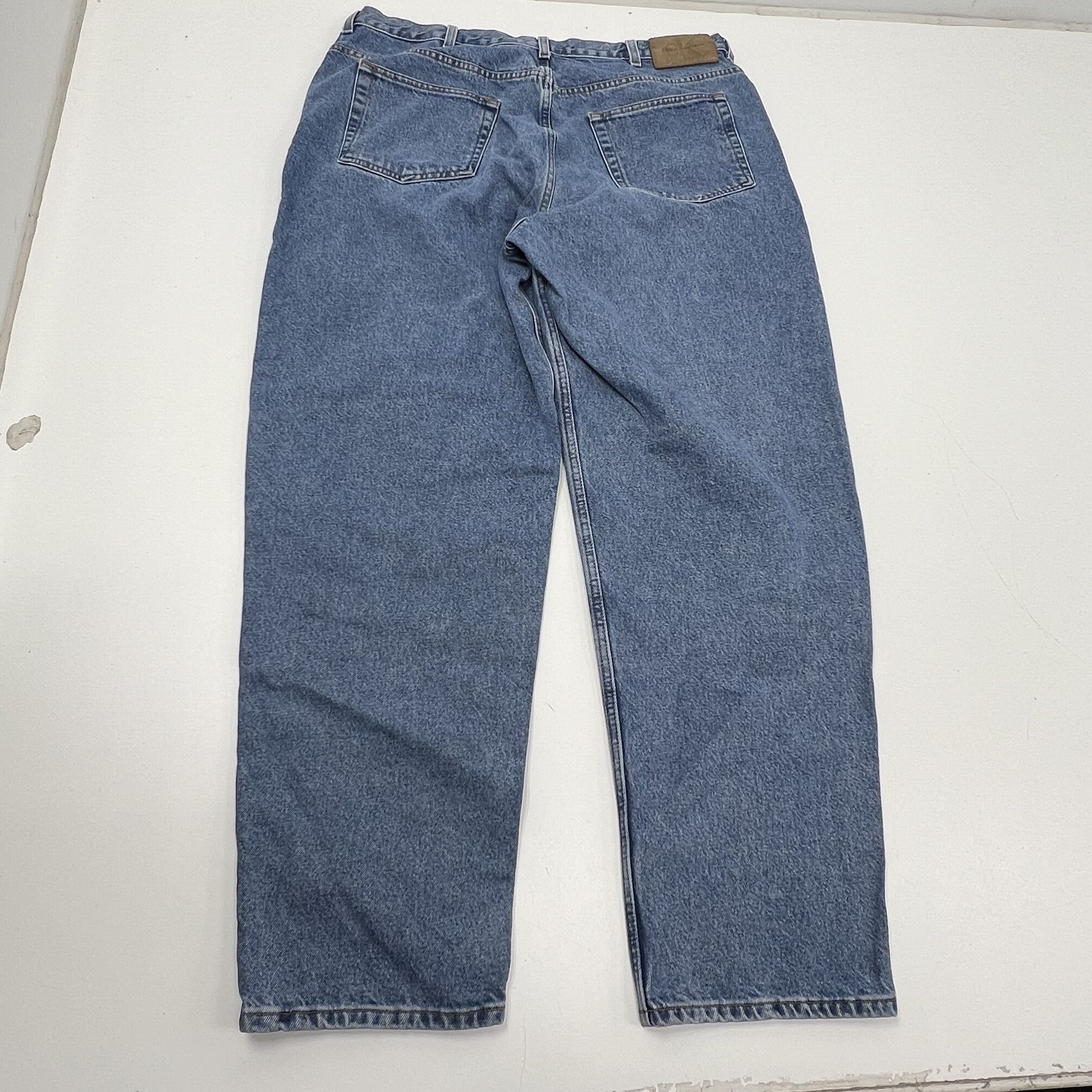 Vintage 90s Calvin Klein Jeans Blue Denim Easy Fit Straight Leg Men's Size 40x32