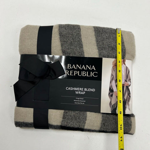 Banana Republic NWT Erin Plaid Cashmere Blend Fringe Wrap Poncho One Size