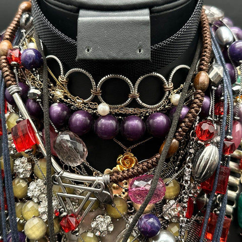 Wearable Jewelry Lot of 30+ Boho Retro Necklaces Pendants Beads Tassel Owl