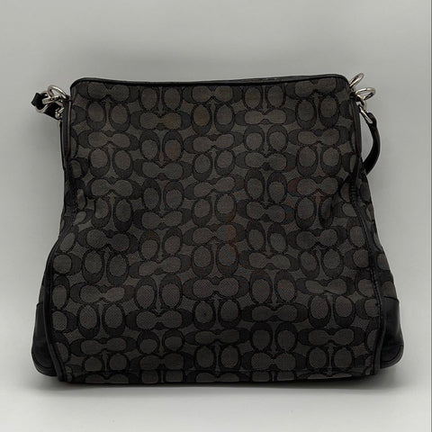 Coach Black Smoke Signature Jacquard Chelsea Edie Shoulder Bag F36424