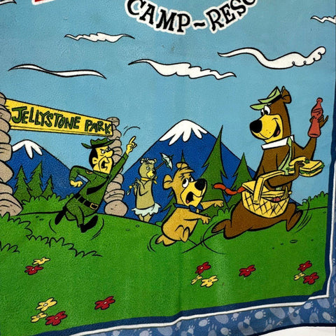 Hanna Barbera Yogi Bear Jellystone Park Fleece Blanket Throw Navy
