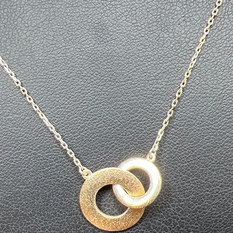 Sterling Silver Circles Pendants Necklace 3g