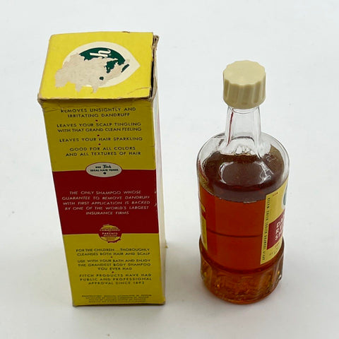 Vintage 50s Fitch Dandruff Remover Shampoo Bottle 5 fl oz with Original Box