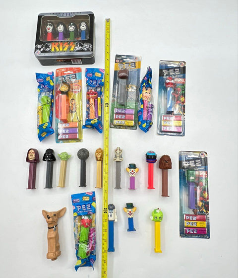 Pez Dispenser Lot 25 Pieces Star Wars Marvel KISS Bee Movie Mixed Collection