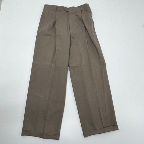 Vintage 90s Joseph Abboud Men's 2-Piece Suit Taupe Wool Double Breasted 41 32x28