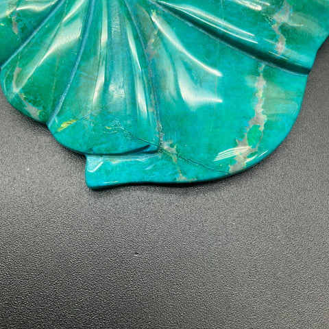 Karla Jordan Vintage Carved Chrysocolla Angel Pendant Beaded Necklace