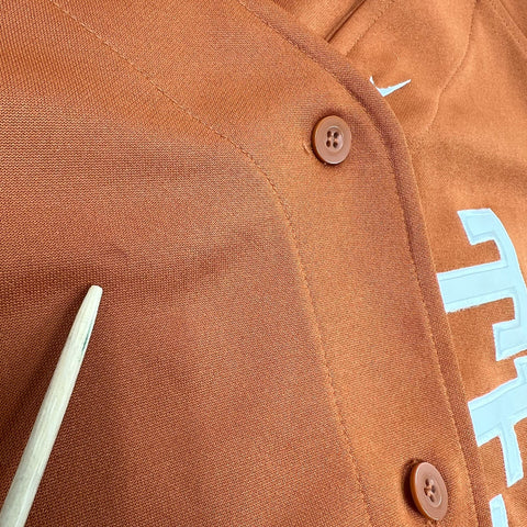 Nike Texas Longhorns Baseball Jersey Stitched Spellout NCAA Youth Sz L (12-14)