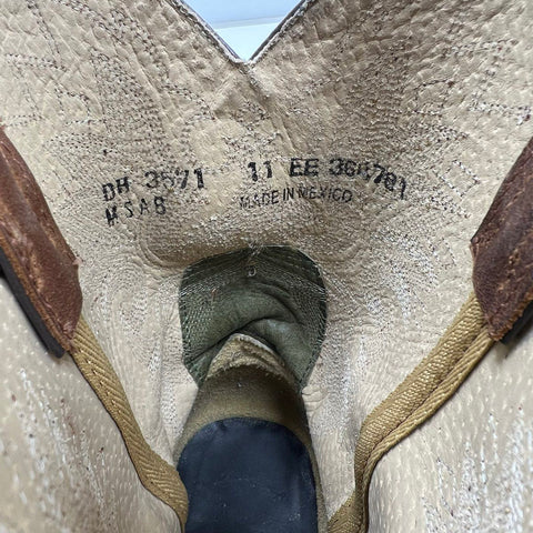 Double-H DH3571 Brown Green Leather Western Cowboy Boots Square Toe Size 11 EE