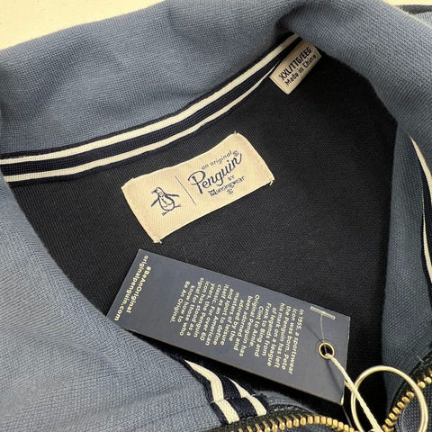 Penguin by Munsingwear Blue Navy Colorblock Striped Track Jacket Men's XXL NWT