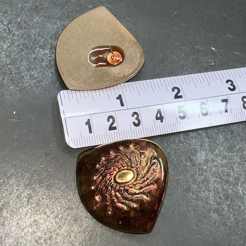 Unique Iridescent Copper Tone Ceramic Earrings
