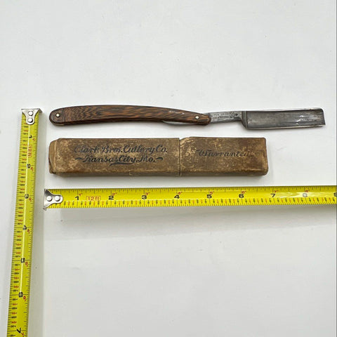 Vintage Wester Bros De-Fi 34 Straight Razor Solingen Germany Anchor Case